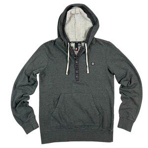 Vintage Element Hoodie Men's Skateboard Y2K Rare Model Front Buttons Gray Large.